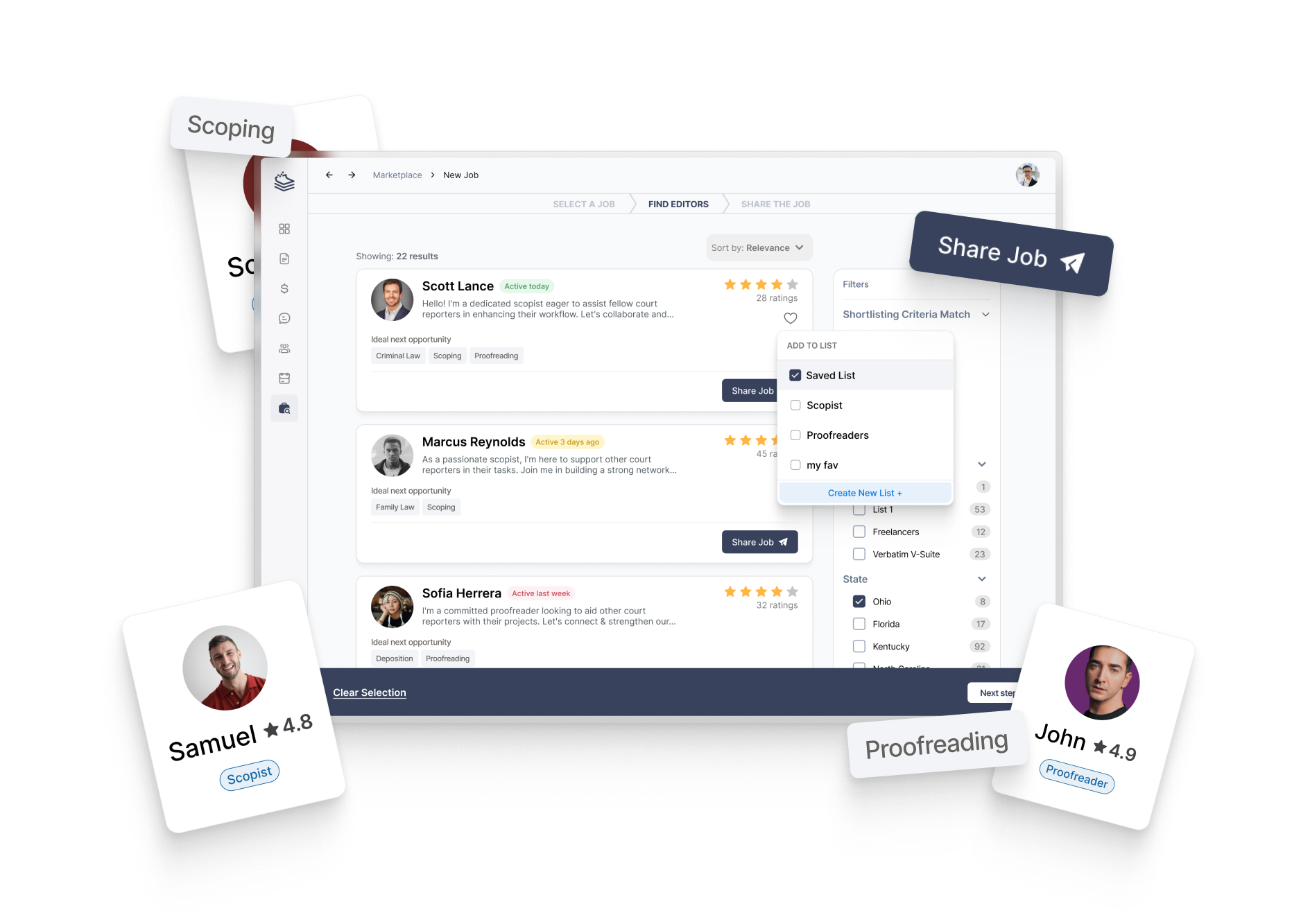 MarketPlace dashboard view